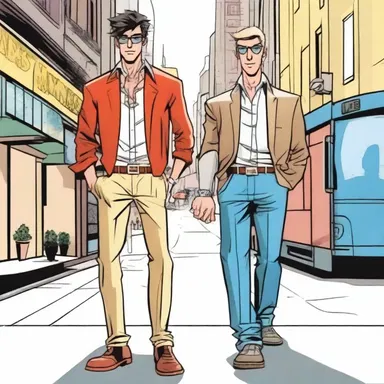 In the comic strip, the protagonist always appears spiffy, wearing trendy outfits that match his charismatic personality.