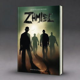 A high-quality book cover design portraying a chilling scene of zombies