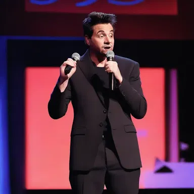 During the comedy show, the comedian exultingly delivered his punchline, causing the entire audience to burst into laughter.