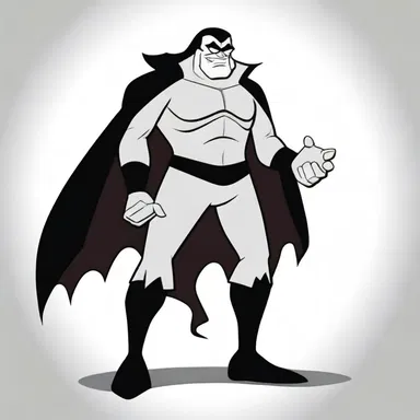 In the cartoon, the villain was portrayed as a thin, sinister character with sharp features.