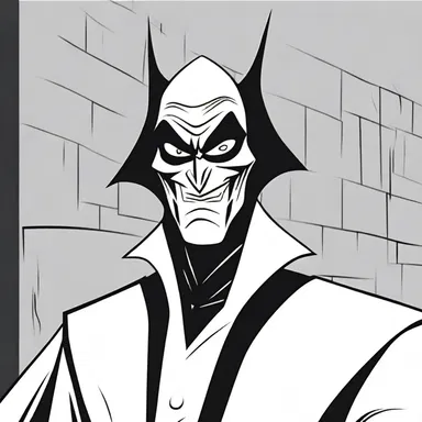 In the cartoon, the villain was portrayed as a thin, sinister character with sharp features.