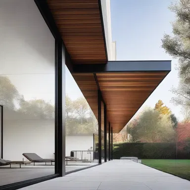 The modern minimalist style of architecture often incorporates clean lines and thin structures.