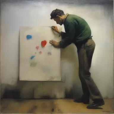 The artist's painting lacked depth and was thin in its execution.