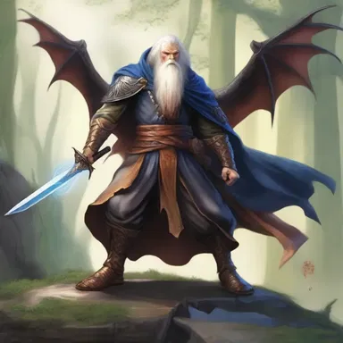 In the fantasy world of wizards and dragons, the hero defeated the evil sorcerer with his thin sword.