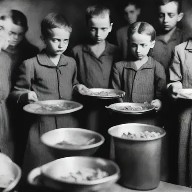 During the Holocaust, prisoners in concentration camps were given thin rations of food, leading to severe malnutrition.