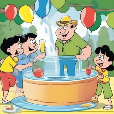 The character in the cartoon decided to thin out the punch by adding more water, so it would be suitable for all the guests at the party.