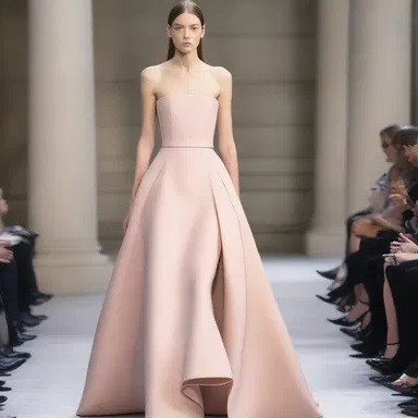 The designer used clever tailoring techniques to thin the silhouette of the dress.