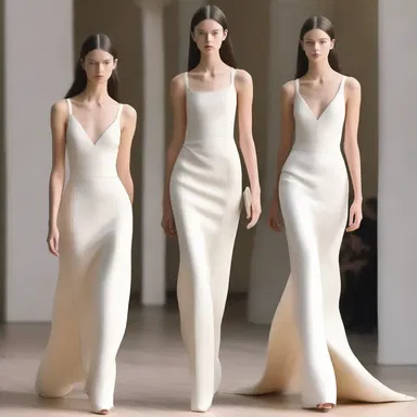 The designer used clever tailoring techniques to thin the silhouette of the dress.