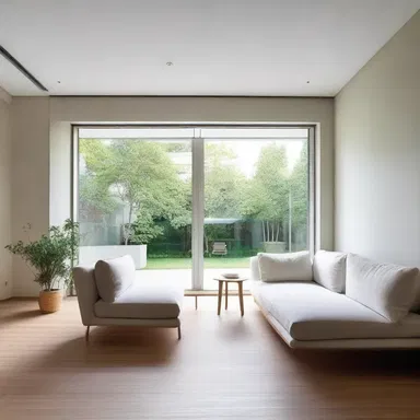 The architect recommended using light-colored furniture to thin the appearance of the room.