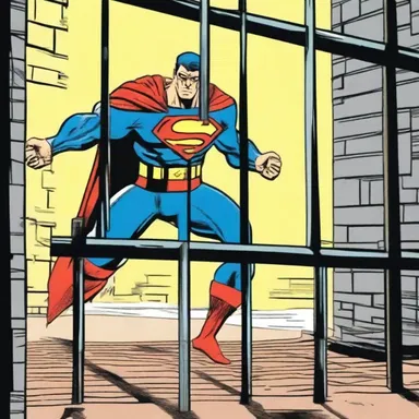 In the comic strip, the superhero used his superpower to thin the metal bars and escape from the prison.