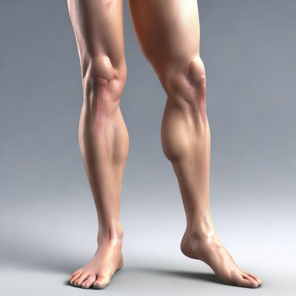 This is a high-quality digital art image that features a single leg