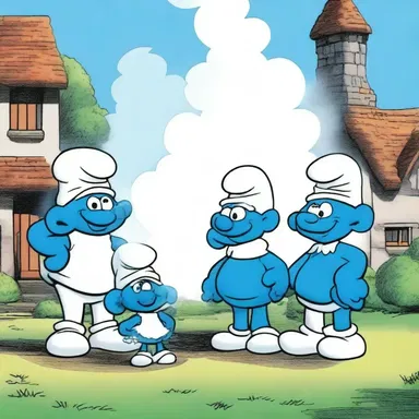 The term 'smog' in 'The Smurfs' cartoon is a portmanteau word created by blending 'smoke' and 'fog' to depict a thick, polluted air.