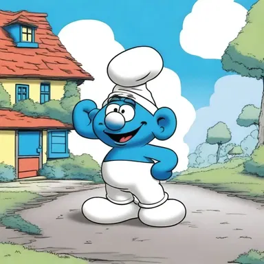 The term 'smog' in 'The Smurfs' cartoon is a portmanteau word created by blending 'smoke' and 'fog' to depict a thick, polluted air.
