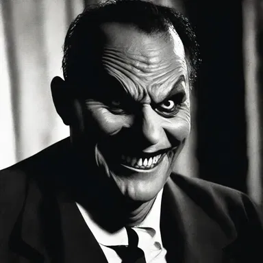 As the horror movie villain lurked in the shadows, a sinister grin of gloat spread across his face, relishing in the fear he was about to inflict.