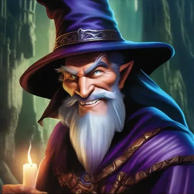 The evil sorcerer smirked and gloated as he watched his plans to conquer the magical kingdom unfold.