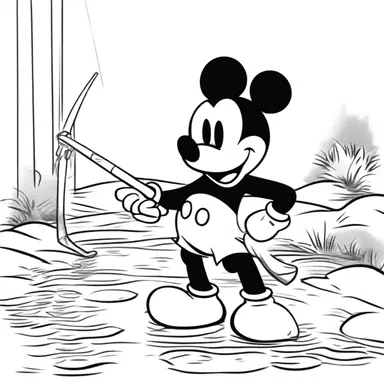 In the supplicatory manner, Mickey Mouse pleaded with Donald Duck to forgive him for breaking his favorite fishing rod.