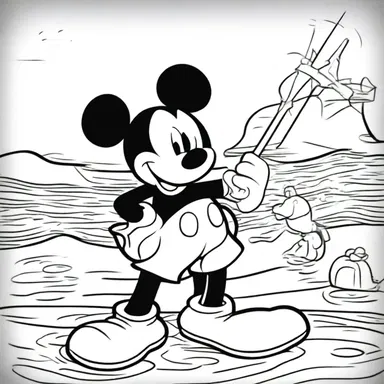 In the supplicatory manner, Mickey Mouse pleaded with Donald Duck to forgive him for breaking his favorite fishing rod.