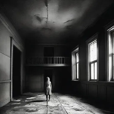 The supplicatory cries of the terrified protagonist echoed through the dark, haunted house as she begged for her life.