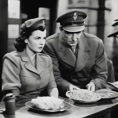 In the movie set during World War II, the characters were shown rationing their food due to scarcity.