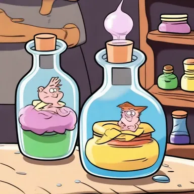 In the cartoon episode, the characters had to ration their limited supply of magical potions to save the day.