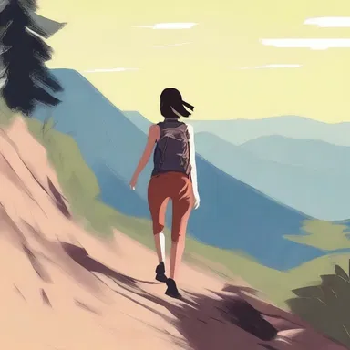 The protagonist struggled uphill, battling against the steep incline to reach her destination.
