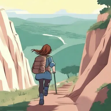 The protagonist struggled uphill, battling against the steep incline to reach her destination.