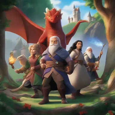 In the magical realm of dragons and wizards, the heroes embark on an uphill quest to save the enchanted kingdom from darkness.