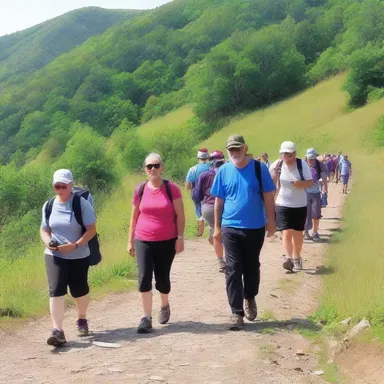 The pilgrimage required walking uphill for several miles as a spiritual journey.