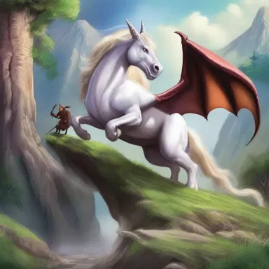 In the magical world of dragons and unicorns, the heroes embarked on a treacherous uphill quest.