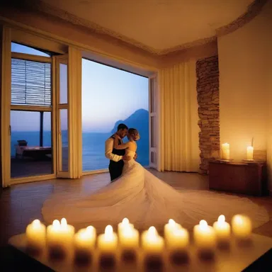 During the romantic date, the couple lit scented candles that filled the room with a gentle diffusion of fragrance.