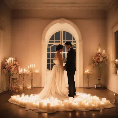 During the romantic date, the couple lit scented candles that filled the room with a gentle diffusion of fragrance.