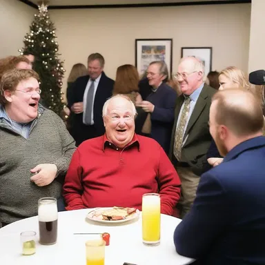 During the holiday party, John attempted to brighten the mood with a diffusion joke, but it unfortunately fell flat and no one laughed.