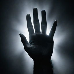 A detailed image of a black hand in a dramatic pose exuding a wicked aura.