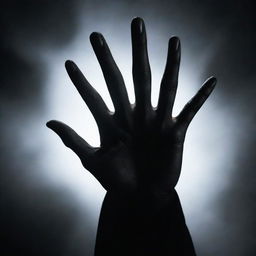 A detailed image of a black hand in a dramatic pose exuding a wicked aura.