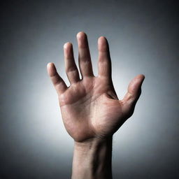 An image of a menacing hand posed in a threatening way.