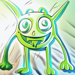 This is a high-resolution, digital art image of a green monster, depicted in a realistic style, representing the emotion of self-doubt