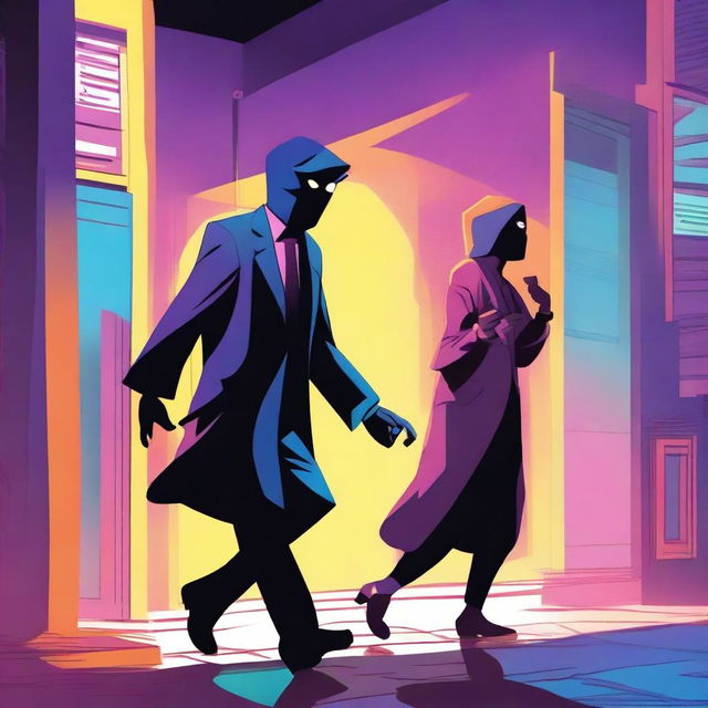 A high-quality digital art depicting a scene of a scam in progress