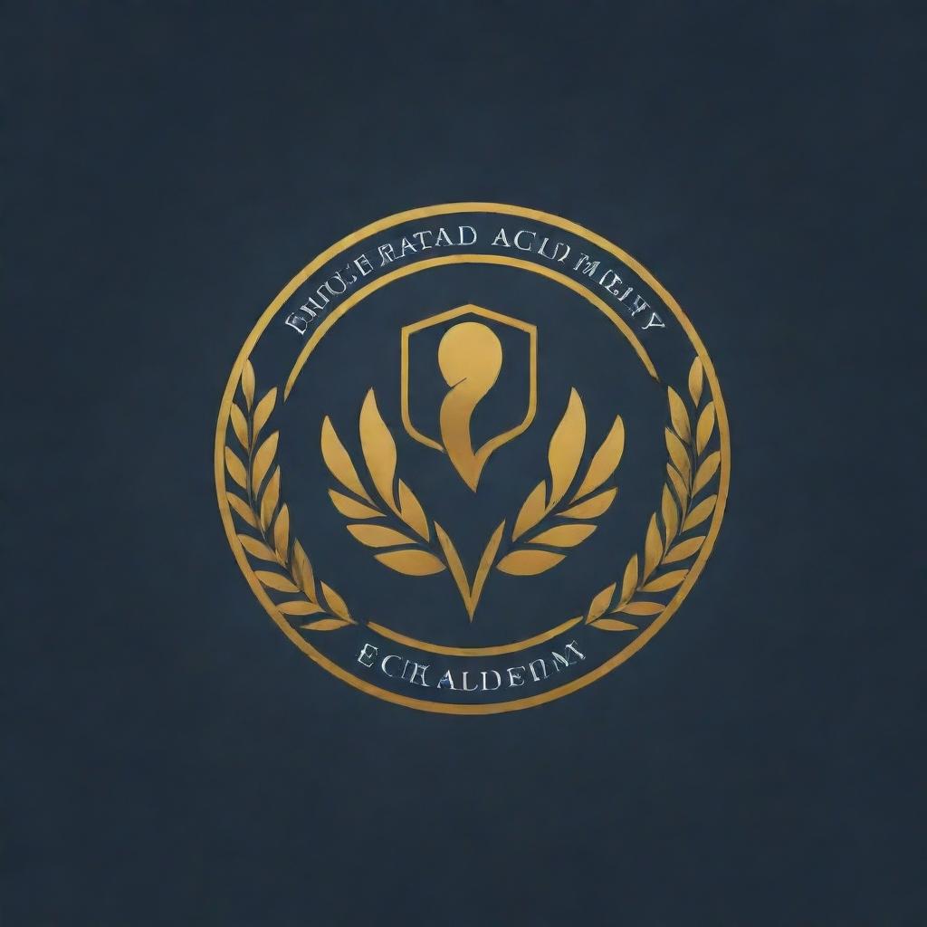 Generate an educational academy logo embodying the visual themes of knowledge, growth, and excellence.