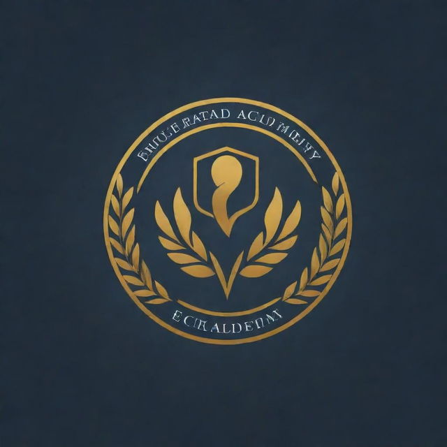 Generate an educational academy logo embodying the visual themes of knowledge, growth, and excellence.