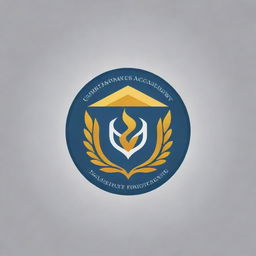 Generate an educational academy logo embodying the visual themes of knowledge, growth, and excellence.