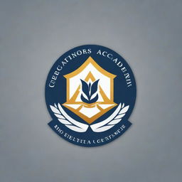 Generate an educational academy logo embodying the visual themes of knowledge, growth, and excellence.