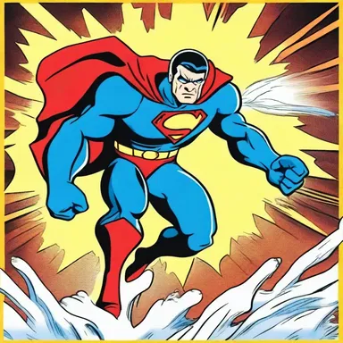In the cartoon series, the superhero character used his superpower to generate a blast wave to defeat the villain.