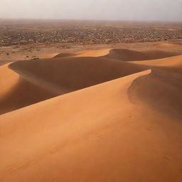 Showcase the vibrant and unique aspects of Mauritania. Include the stunning sand dunes of the Sahara, traditional Moors tents, and local inhabitants dressed in their cultural attire.