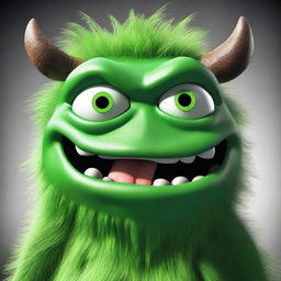 This is a high-quality, realistic digital art image of a green monster, which symbolizes the leader of human emotions