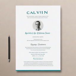 Design a sleek and professional seminar invitation poster. The poster should prominently feature the name 'Calvin' and details about a proposal seminar. Use crisp, clean lines and a sophisticated color palette.