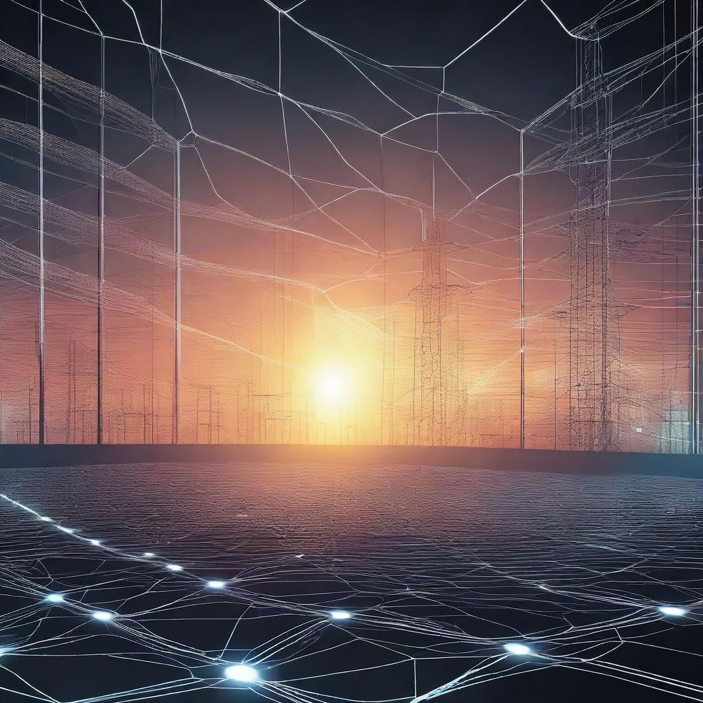 A high-quality digital art image that portrays the concept of a smart grid in energy management