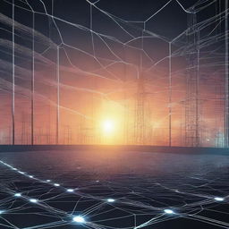 A high-quality digital art image that portrays the concept of a smart grid in energy management