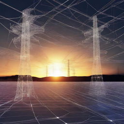 A high-quality digital art image that portrays the concept of a smart grid in energy management