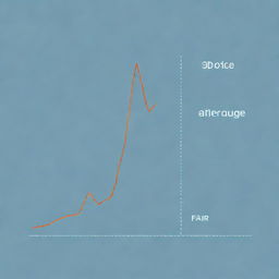 An illustrative graph displaying the concept of 'fair value gap', the divergence between the market price and the intrinsic value of an asset, with fluctuating lines and price points.