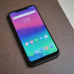 A budget-friendly smartphone priced at 100 dollars, showcasing a modern design, compact size, basic features like camera, screen display, and buttons, in an appealing presentation.
